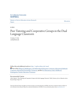 Peer Tutoring and Cooperative Groups in the Dual