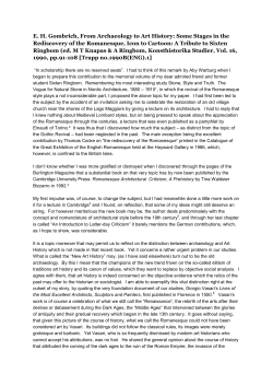 EH Gombrich, From Archaeology to Art History