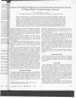 I Effects of Nand K Fertilization on Internal and External Fruit Quality