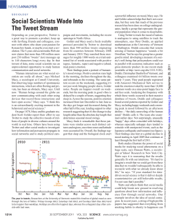 Social Scientists Wade Into The Tweet Stream