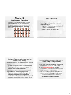 Chapter 12 Biology of Emotion