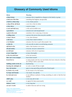 Glossary of Commonly Used Idioms