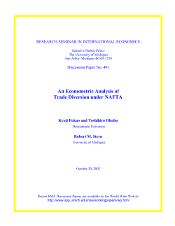 An Econometric Analysis of Trade Diversion under NAFTA