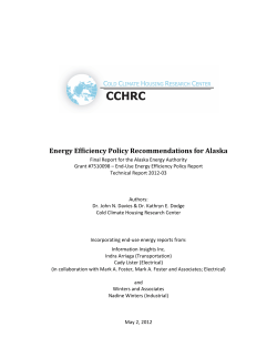 Energy Efficiency Policy Recommendations for Alaska, 2012