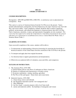 HIS 132 Course Outline
