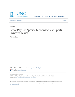 Pay or Play: On Specific Performance and Sports Franchise Leases