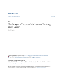 The Dangers of "Vocation" for Students Thinking about Career