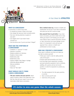 Concussion Information - Fontainebleau High School