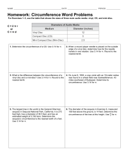 Homework: Circumference Word Problems