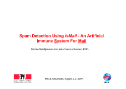 Spam Detection Using IsMail - An Artificial Immune System