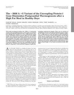 The 3826 A 3G Variant of the Uncoupling Protein