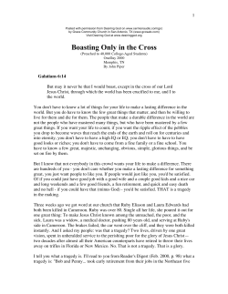Boasting Only in the Cross