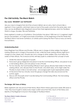 Pre-Visit Activity - Black Watch Museum