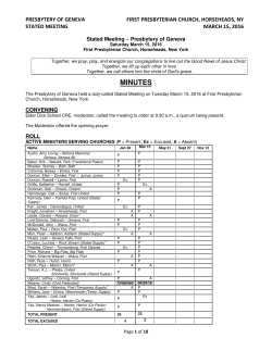 MINUTES - Presbytery of Geneva