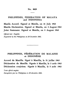 No. 8029 PHILIPPINES, FEDERATION OF MALAYA and