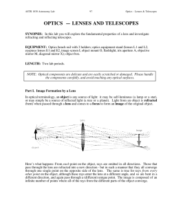optics &mdash; lenses and telescopes