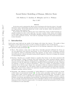 Social Robot Modelling of Human Affective State