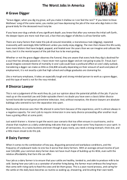 The Worst Jobs in America # Grave Digger # Divorce Lawyer # Dairy