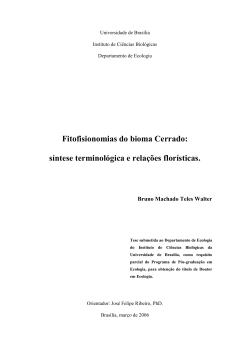 Fitofisionomias do bioma Cerrado - Sejam bem vindos!