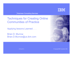 Techniques for Creating Online Communities of Practice