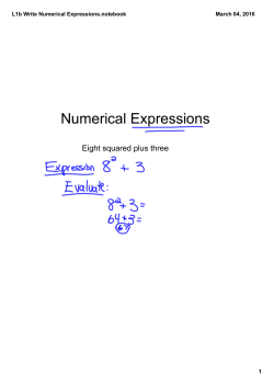 L1b Write Numerical Expressions.notebook
