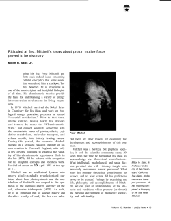 Ridiculed at first, Mitchell`s ideas about proton motive force proved to