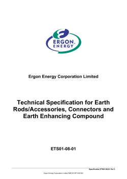 Technical Specifications for Earth Rods/Accessories