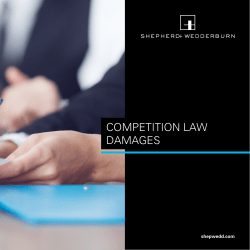 competition law damages - Shepherd and Wedderburn