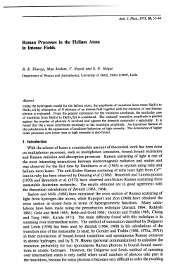 Raman Processes in the Helium Atom in Intense Fields