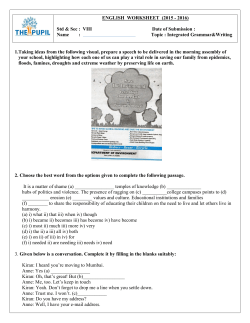 ENGLISH WORKSHEET (2015 - 2016)