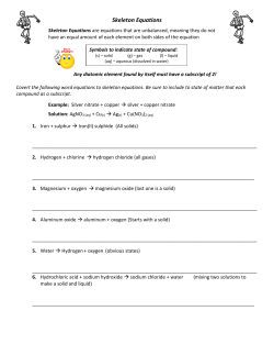 07 Skeleton Equations Worksheet - Kossmann