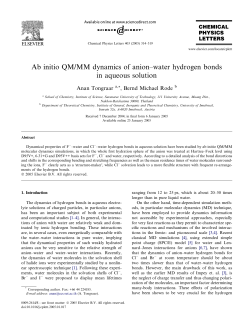 Ab initio QM/MM dynamics of anion&ndash;water hydrogen bonds in