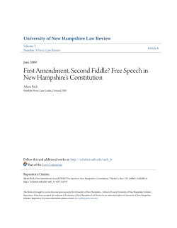 First Amendment, Second Fiddle? Free Speech in New Hampshire`s