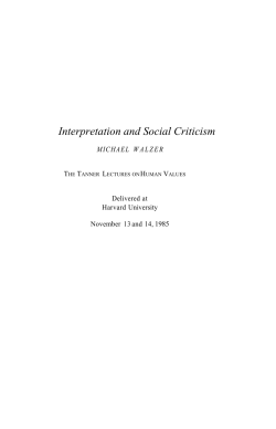 Interpretation and Social Criticism