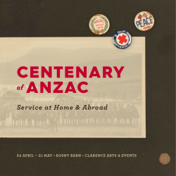 CENTENARY of ANZAC - Clarence City Council