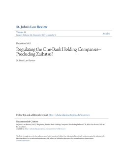 Regulating the One-Bank Holding Companies-