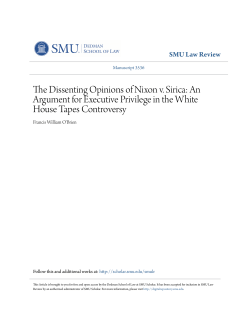 The Dissenting Opinions of Nixon v. Sirica: An