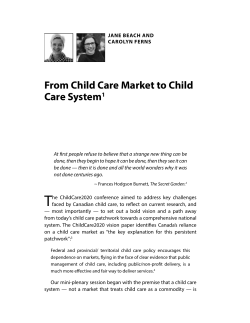 From Child Care Market to Child Care System