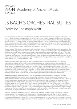 - JS Bach`s Orchestral Suites &mdash; an introduction