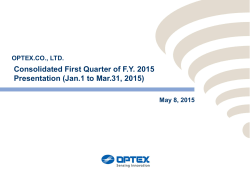 Presentation Material for First Quarter of F.Y.2015