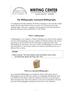 Annotated Bibliography - Los Angeles Valley College