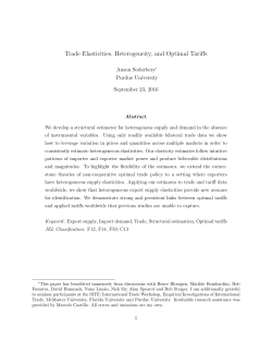 Trade Elasticities, Heterogeneity, and Optimal Tariffs