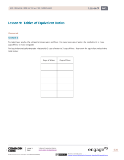 Lesson 9: Tables of Equivalent Ratios
