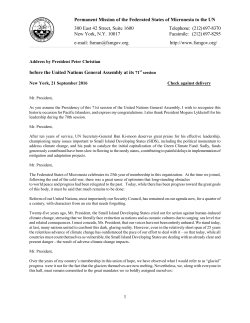 Address by President Peter Christian before the 71 st United Nations