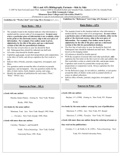 MLA and APA - Side By Side guide