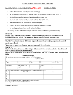 MATHS: Chart making on different types of quadrilaterals (By paper
