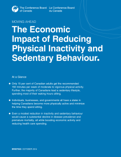 Moving Ahead: The Economic Impact of Reducing Physical Inactivity