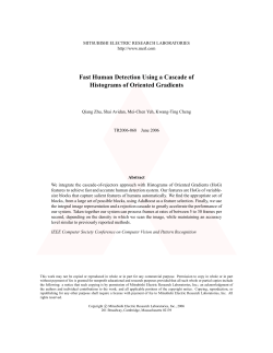 Fast Human Detection Using a Cascade of