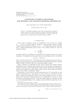 ASYMPTOTIC EULERIAN EXPANSIONS FOR BINOMIAL AND