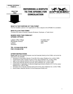 referring a dispute to the gpssbc for conciliation